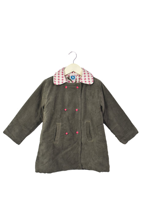A Grey Coats from La Queue du Chat in size 4T for girl. (Front View)