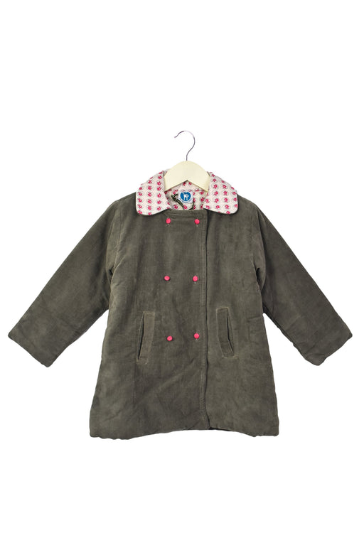 A Grey Coats from La Queue du Chat in size 4T for girl. (Front View)