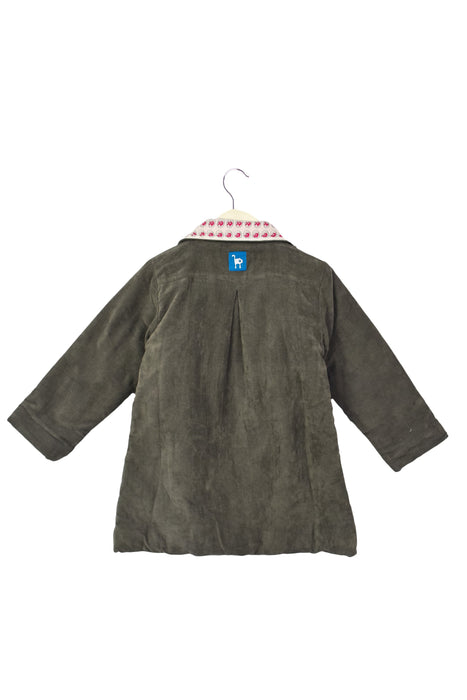 A Grey Coats from La Queue du Chat in size 4T for girl. (Back View)