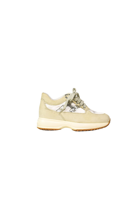A Beige Sneakers from Hogan in size 5T for girl. (Back View)