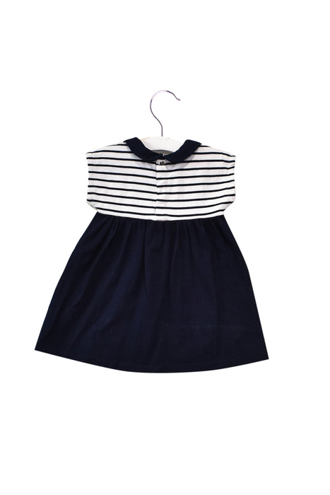 A Navy Short Sleeve Dresses from Jacadi in size 12-18M for girl. (Back View)