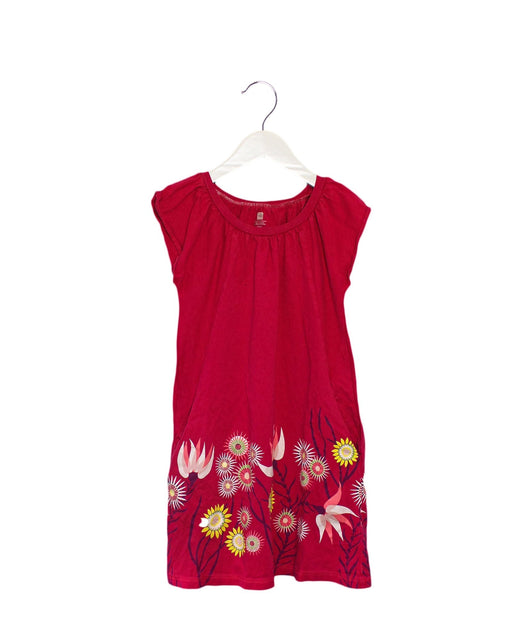 A Pink Short Sleeve Dresses from Tea in size 7Y for girl. (Front View)