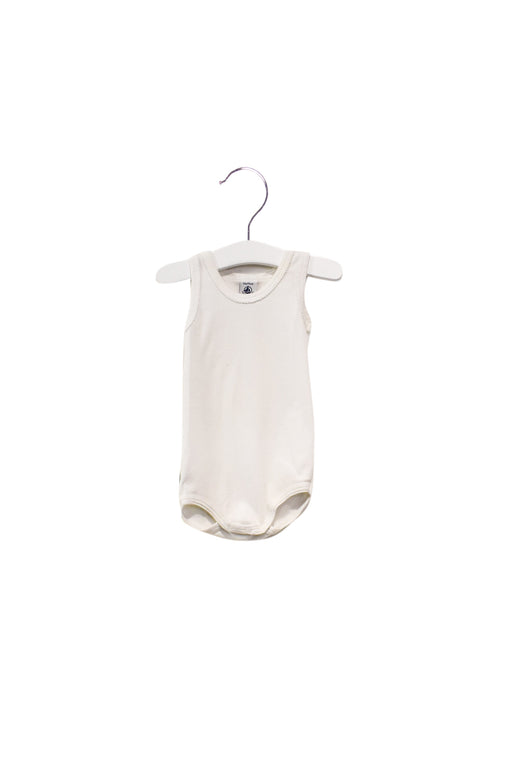 A White Bodysuits from Petit Bateau in size 6-12M for girl. (Front View)