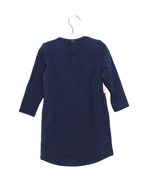 A Navy Long Sleeve Dresses from Little Marc Jacobs in size 12-18M for girl. (Back View)