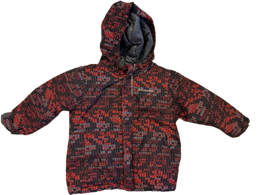 A Red Puffer/Quilted Jackets from Columbia in size 3T for boy. (Front View)