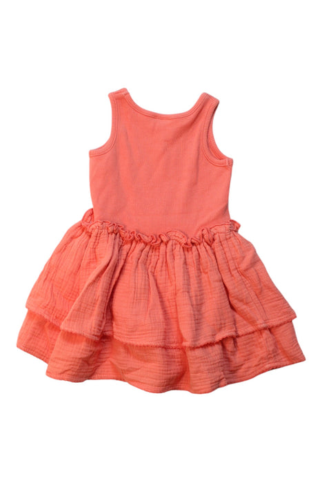 A Orange Sleeveless Dresses from Seed in size 2T for girl. (Back View)