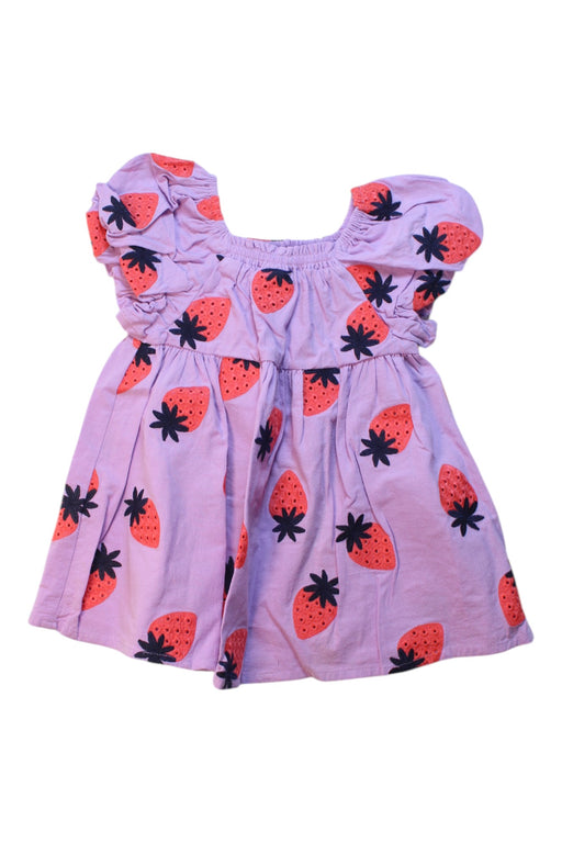 A Purple Short Sleeve Dresses from Seed in size 2T for girl. (Front View)