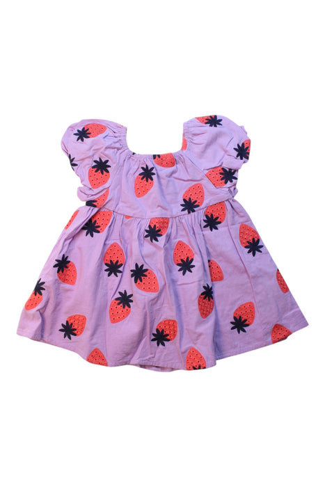 A Purple Short Sleeve Dresses from Seed in size 2T for girl. (Back View)