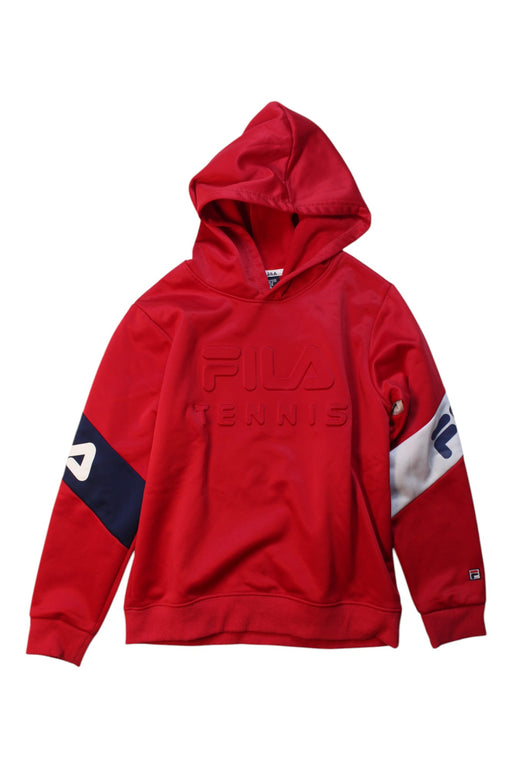 A Red Hooded Sweatshirts from Fila in size 8Y for boy. (Front View)