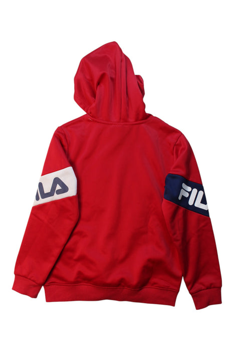 A Red Hooded Sweatshirts from Fila in size 8Y for boy. (Back View)