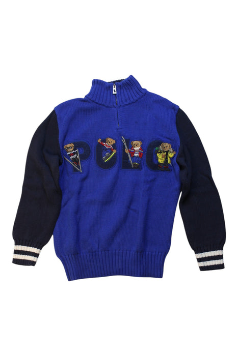 A Blue Knit Sweaters from Polo Ralph Lauren in size 7Y for boy. (Front View)