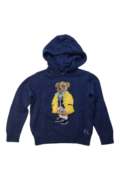 A Navy Hooded Sweatshirts from Polo Ralph Lauren in size 7Y for boy. (Front View)