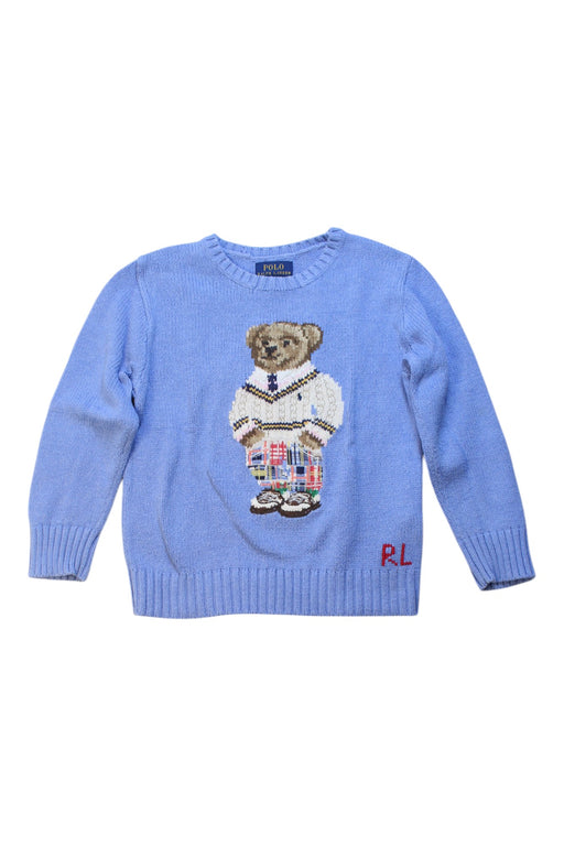 A Blue Knit Sweaters from Polo Ralph Lauren in size 6T for boy. (Front View)