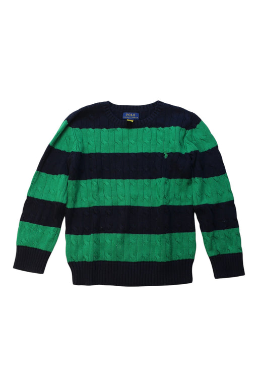 A Green Knit Sweaters from Polo Ralph Lauren in size 7Y for boy. (Front View)