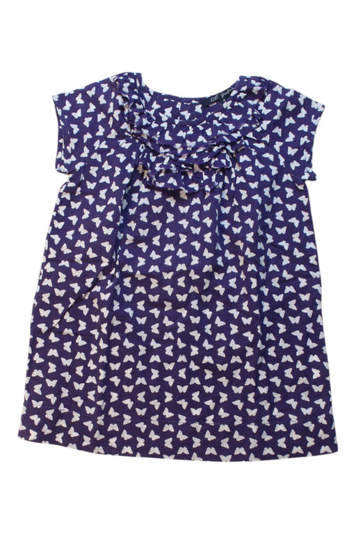 A Navy Short Sleeve Dresses from Lili Gaufrette in size 4T for girl. (Front View)