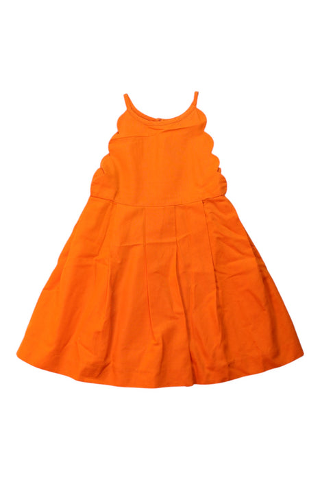 A Orange Sleeveless Dresses from Jacadi in size 5T for girl. (Front View)