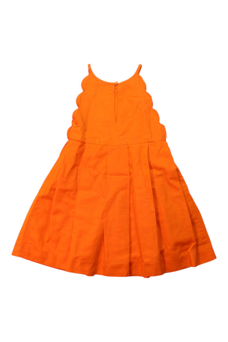 A Orange Sleeveless Dresses from Jacadi in size 5T for girl. (Back View)