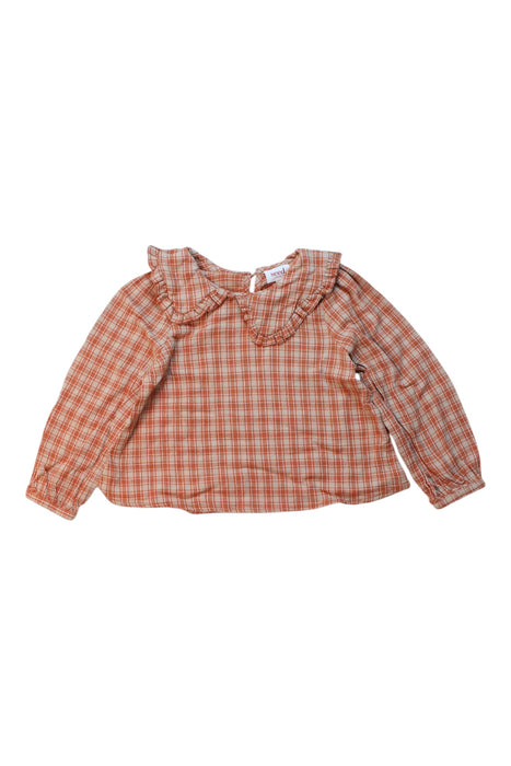 A Peach Long Sleeve Tops from Seed in size 3T for girl. (Front View)