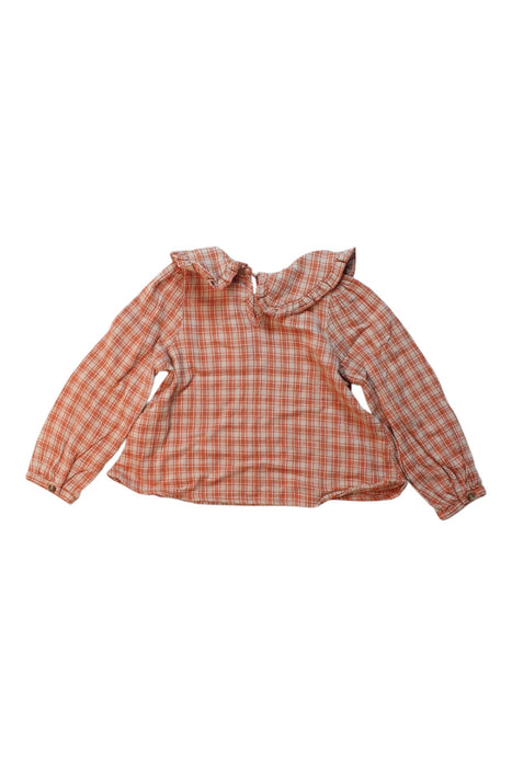 A Peach Long Sleeve Tops from Seed in size 3T for girl. (Back View)