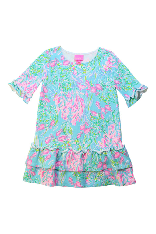 A Multicolour Long Sleeve Dresses from Lilly Pulitzer in size 7Y for girl. (Front View)