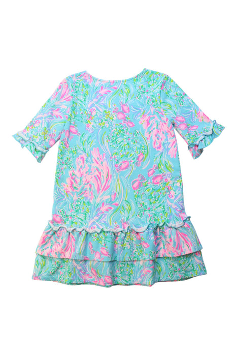 A Multicolour Long Sleeve Dresses from Lilly Pulitzer in size 7Y for girl. (Back View)