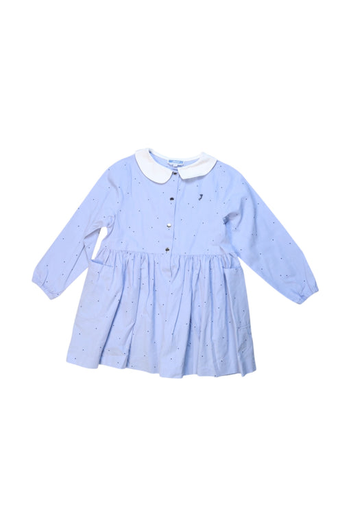 A Blue Long Sleeve Dresses from Jacadi in size 4T for girl. (Front View)