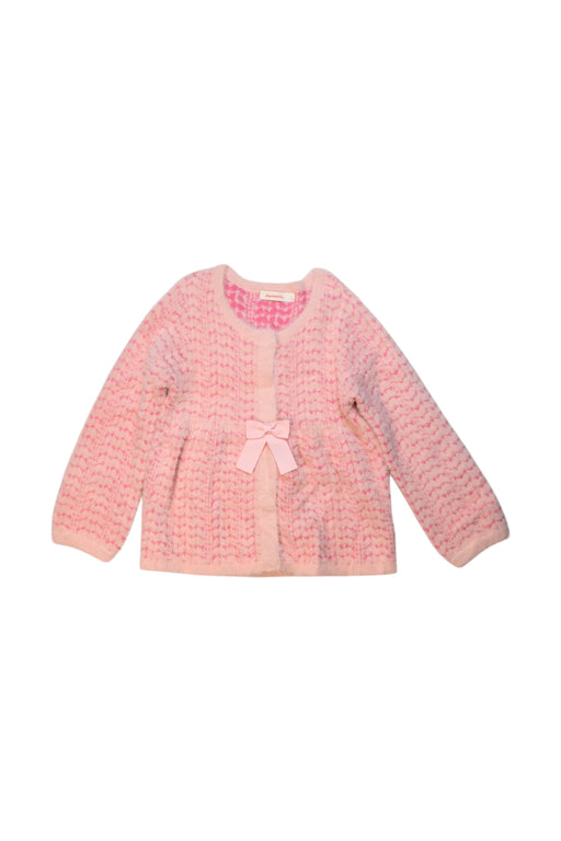 A Pink Cardigans from Momonittu in size 4T for girl. (Front View)