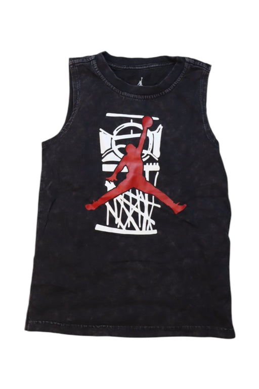 A Black Sleeveless T Shirts from Air Jordan in size 4T for boy. (Front View)