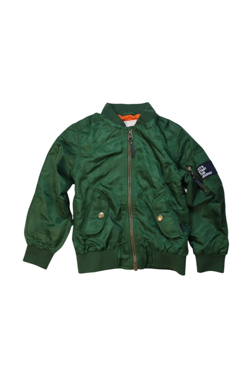 A Green Lightweight Jackets from Molo in size 5T for boy. (Front View)