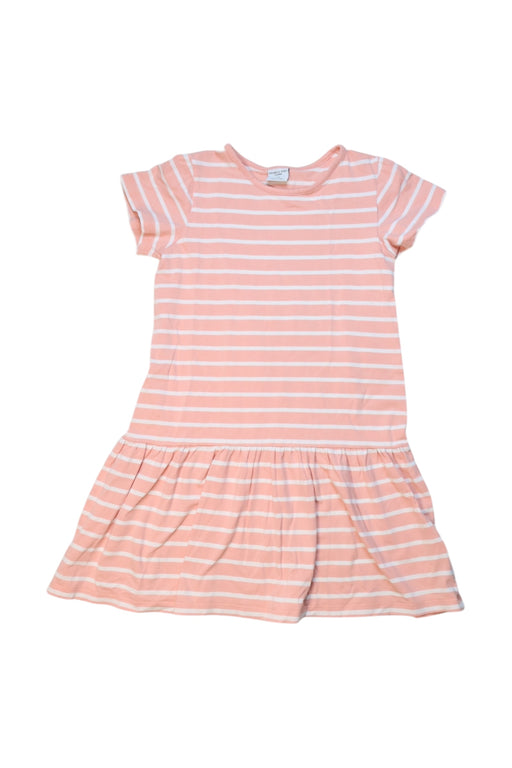A Pink Short Sleeve Dresses from Polarn O. Pyret in size 6T for girl. (Front View)