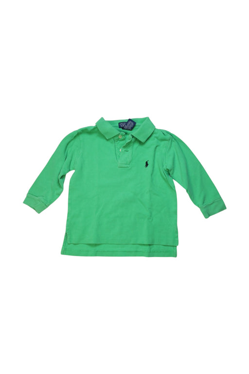 A Green Long Sleeve Polos from Polo Ralph Lauren in size 2T for boy. (Front View)