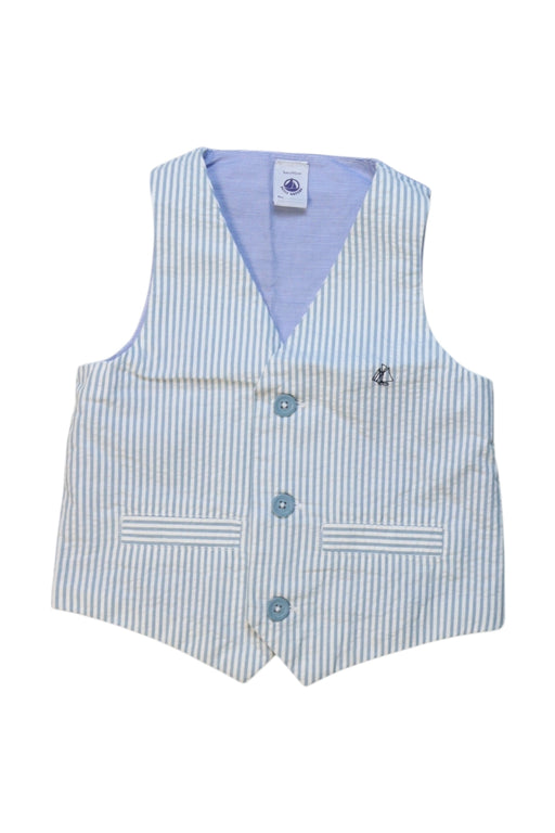 A Blue Suit Vests from Petit Bateau in size 3T for boy. (Front View)