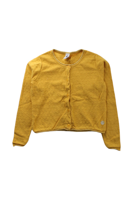 A Yellow Cardigans from Petit Bateau in size 6T for girl. (Front View)