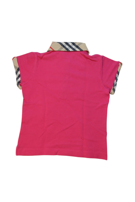 A Pink Short Sleeve Polos from Burberry in size 8Y for girl. (Back View)