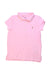 A Pink Short Sleeve Polos from Polo Ralph Lauren in size 6T for girl. (Front View)