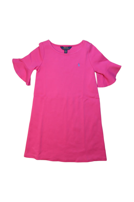 A Pink Short Sleeve Dresses from Polo Ralph Lauren in size 6T for girl. (Front View)