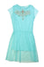 A Teal Short Sleeve Dresses from Retykle in size 6T for girl. (Front View)