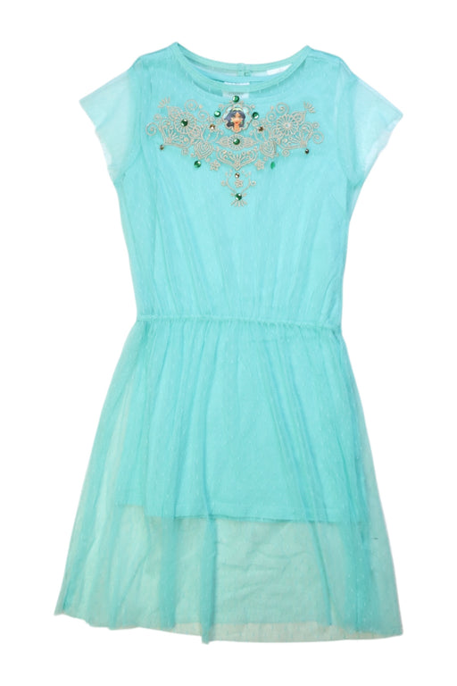 A Teal Short Sleeve Dresses from Retykle in size 6T for girl. (Front View)