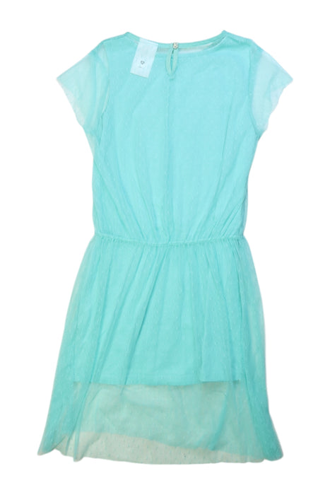 A Teal Short Sleeve Dresses from Retykle in size 6T for girl. (Back View)