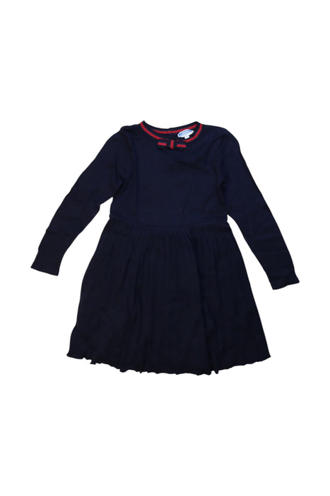 A Navy Long Sleeve Dresses from Jacadi in size 6T for girl. (Front View)