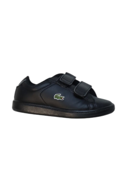 A Black Sneakers from Lacoste in size 3T for boy. (Front View)