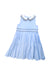 A Blue Sleeveless Dresses from Jacadi in size 5T for girl. (Front View)