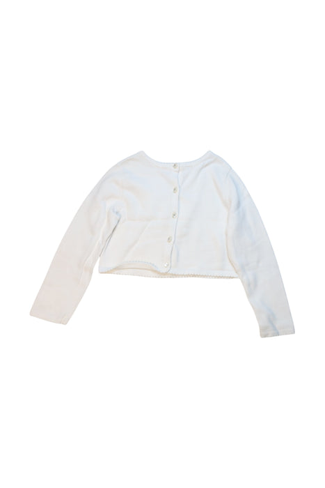 A White Cardigans from Jacadi in size 4T for girl. (Front View)