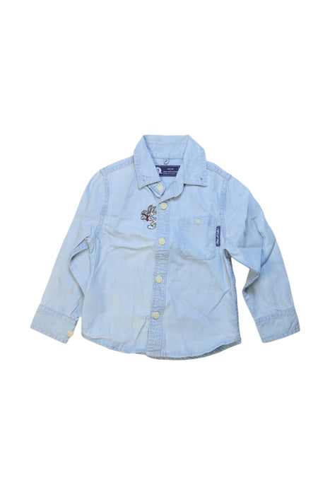 A Blue Long Sleeve Shirts from ad-lib in size 18-24M for girl. (Front View)