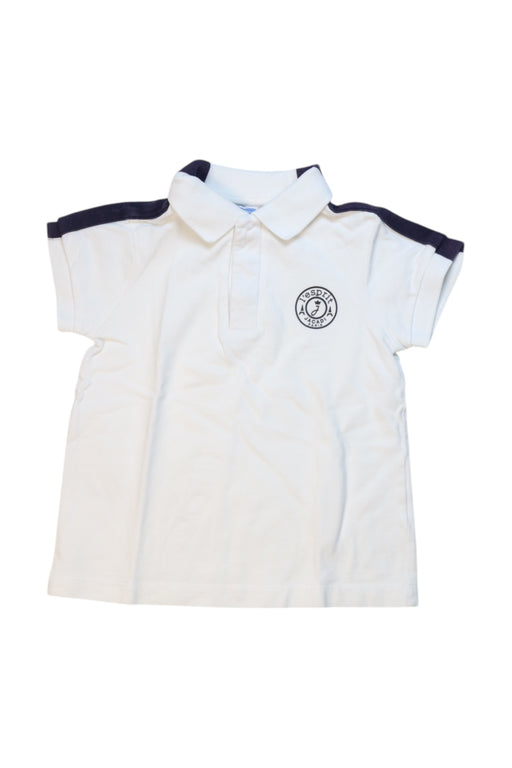 A White Short Sleeve Polos from Jacadi in size 3T for boy. (Front View)