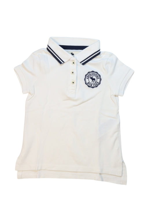 A White Short Sleeve Polos from Abercrombie & Fitch in size 4T for boy. (Front View)