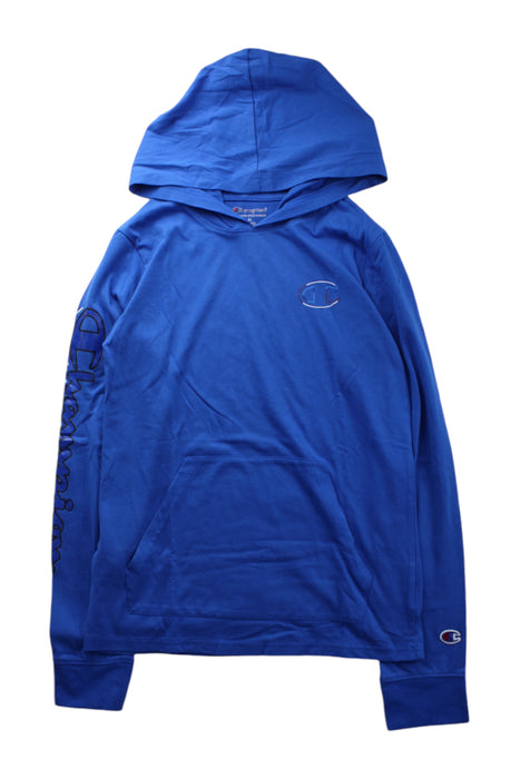 A Blue Hooded Sweatshirts from Champion in size 14Y for neutral. (Front View)