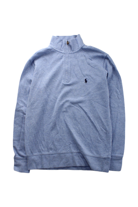 A Blue Zippered Sweatshirts from Polo Ralph Lauren in size 10Y for neutral. (Front View)