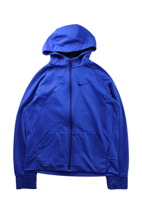 A Blue Hooded Sweatshirts from Nike in size 12Y for neutral. (Front View)