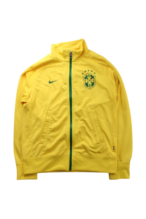 A Yellow Lightweight Jackets from Nike in size 12Y for neutral. (Front View)